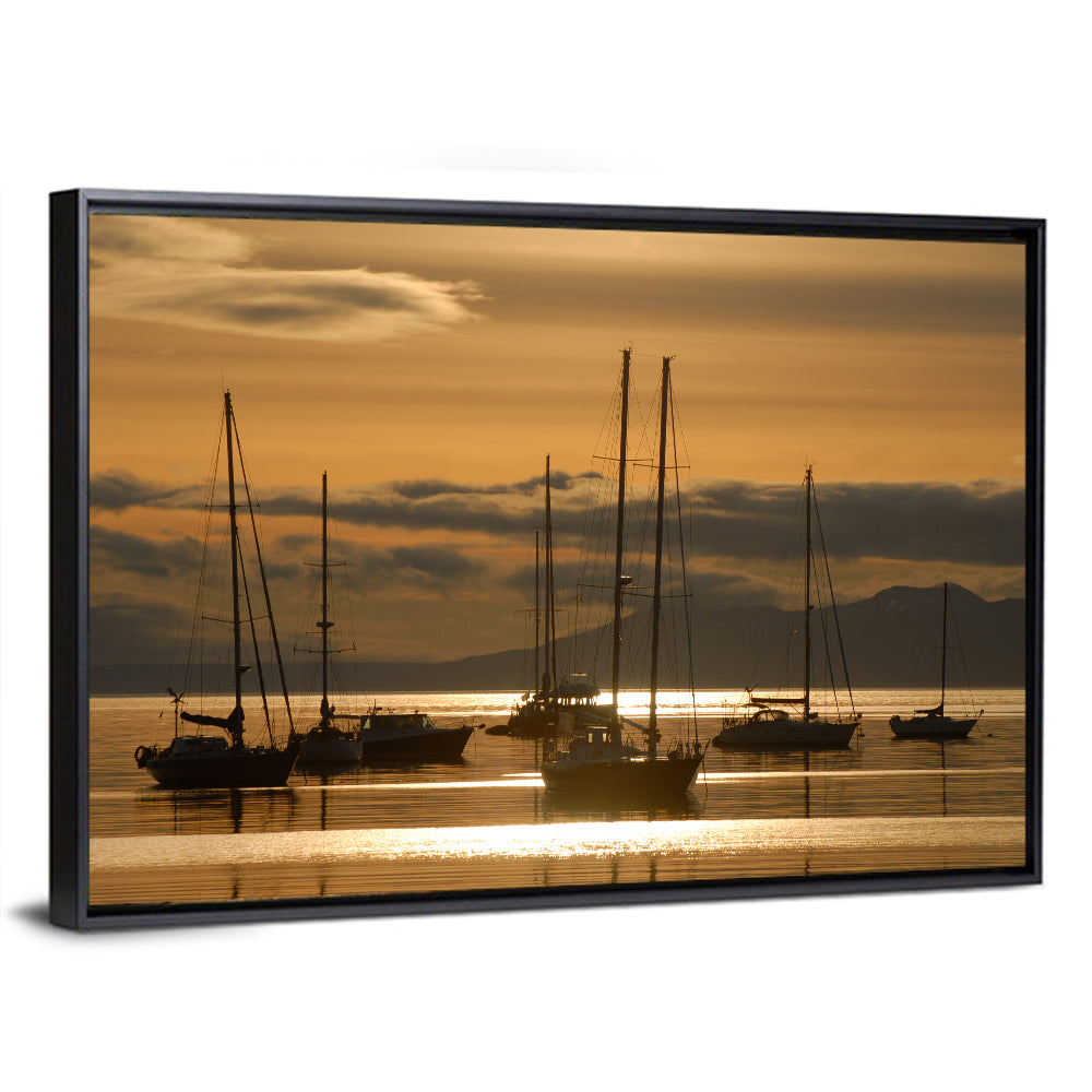 Sailboats at Sunrise Wall Art