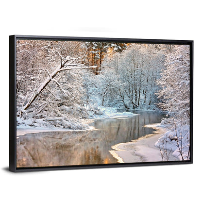 Stream in Snow Wall Art