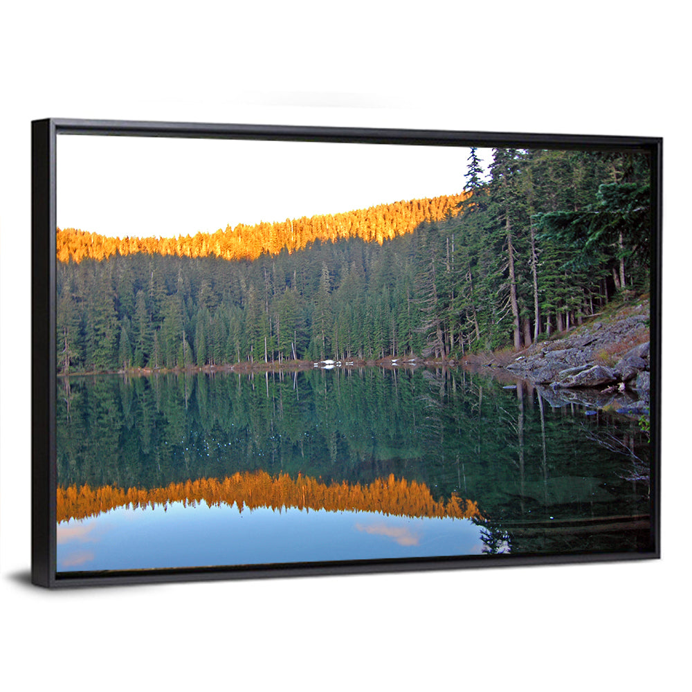 Golden Hour Lake Reflection Wall Art