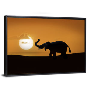 Elephant at Sunset Wall Art