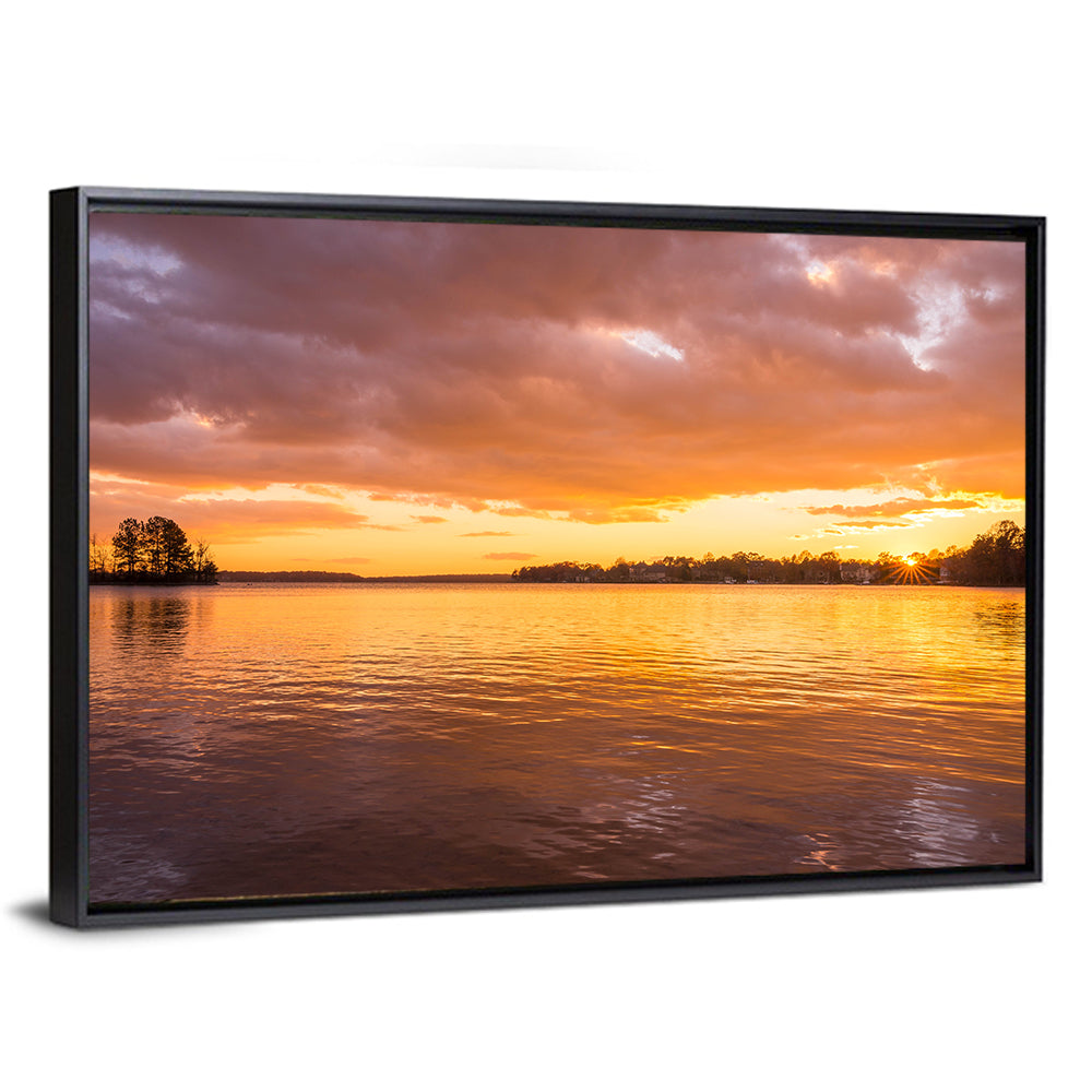 Golden Sunset Over Lake Norman Wall Art
