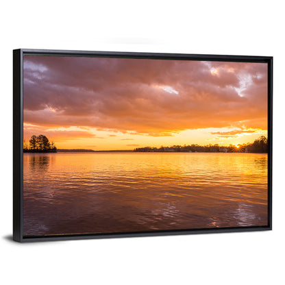 Golden Sunset Over Lake Norman Wall Art