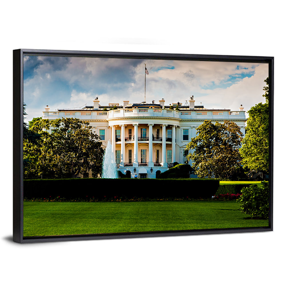White House with Fountain Wall Art
