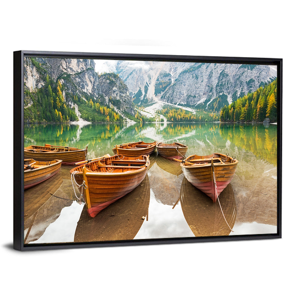 Rowboats on Lake Braies Wall Art