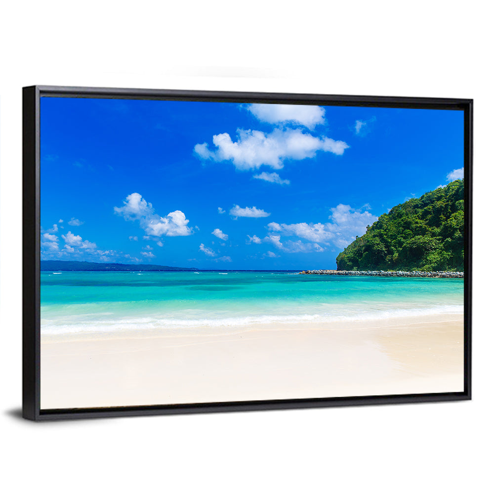 Turquoise Tropical Beach Scene Wall Art