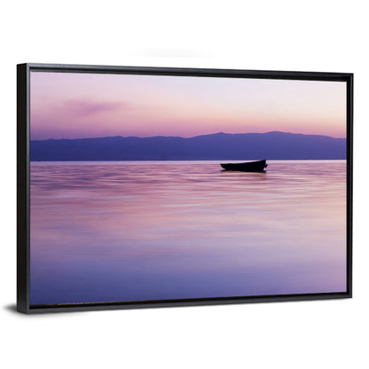 Lavender Lake Ohrid Sunset Wall Art