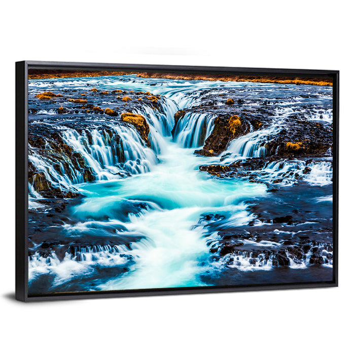 Bruarfoss Multi Tier Waterfall Wall Art as a framed canvas