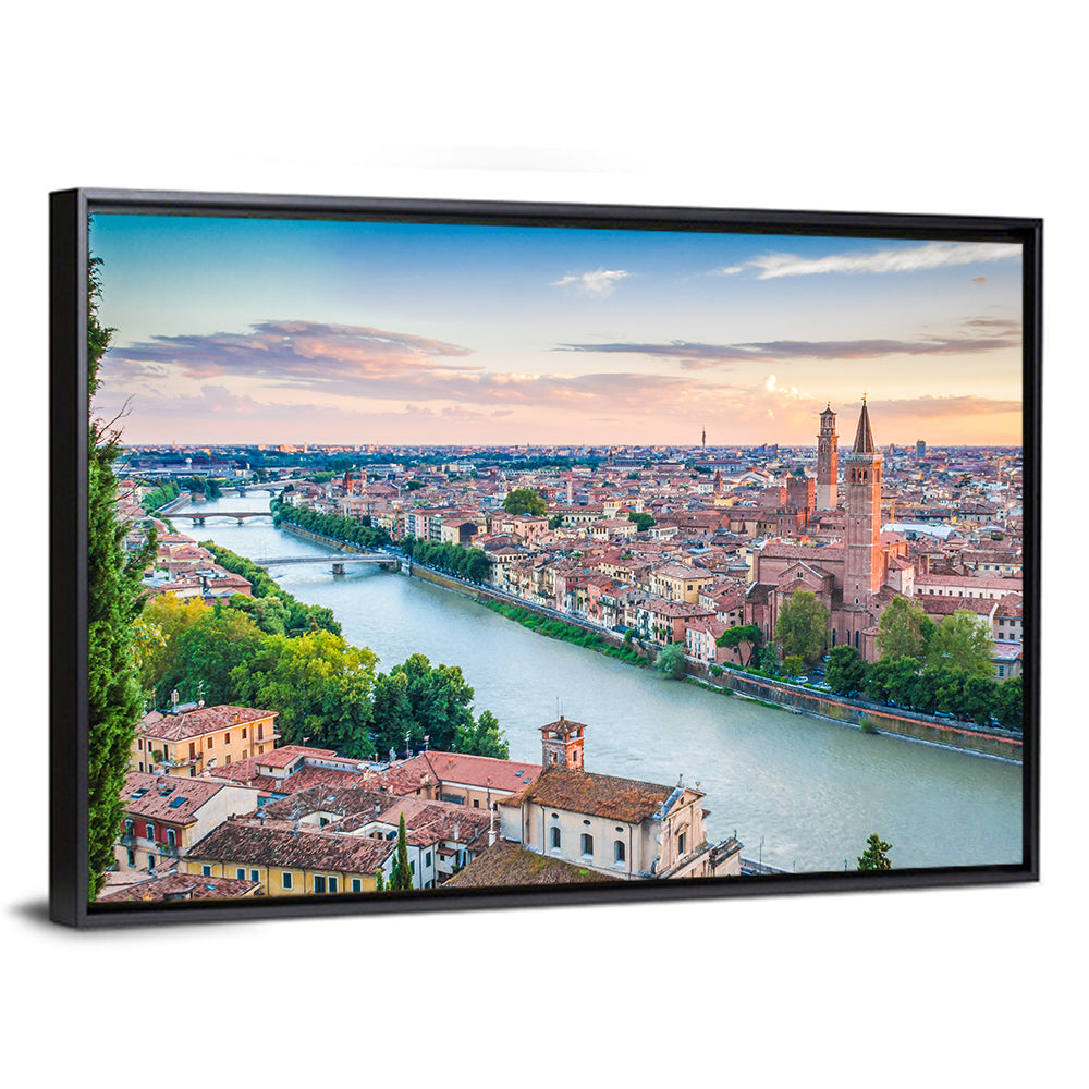 Verona Riverbend at Golden Hour Wall Art