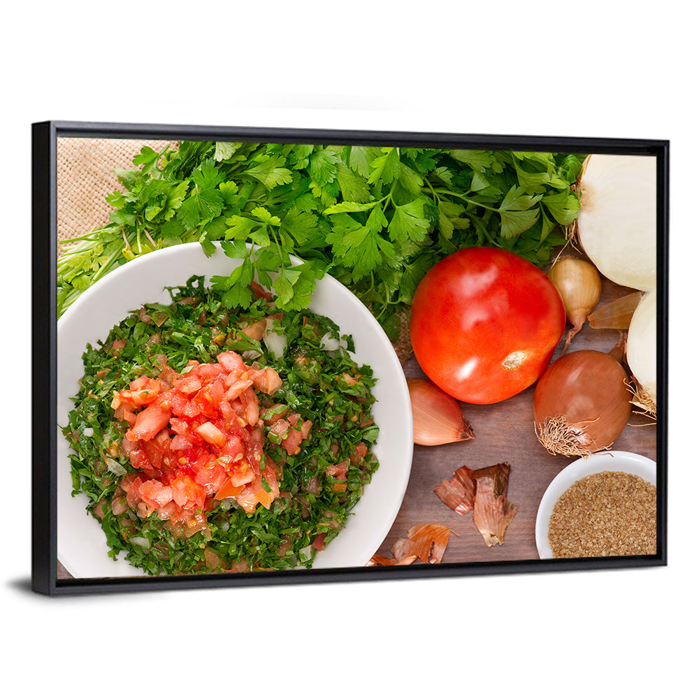 Top-down Tabbouleh Salad Wall Art