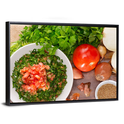 Top-down Tabbouleh Salad Wall Art