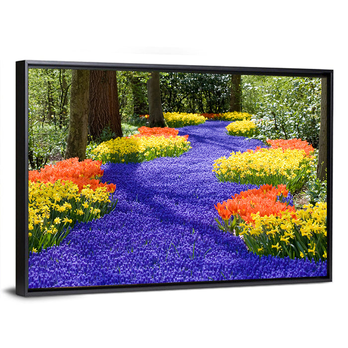 Spring Garden Path Wall Art as a framed canvas