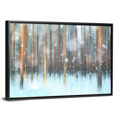 Ethereal Snowy Pine Forest Wall Art