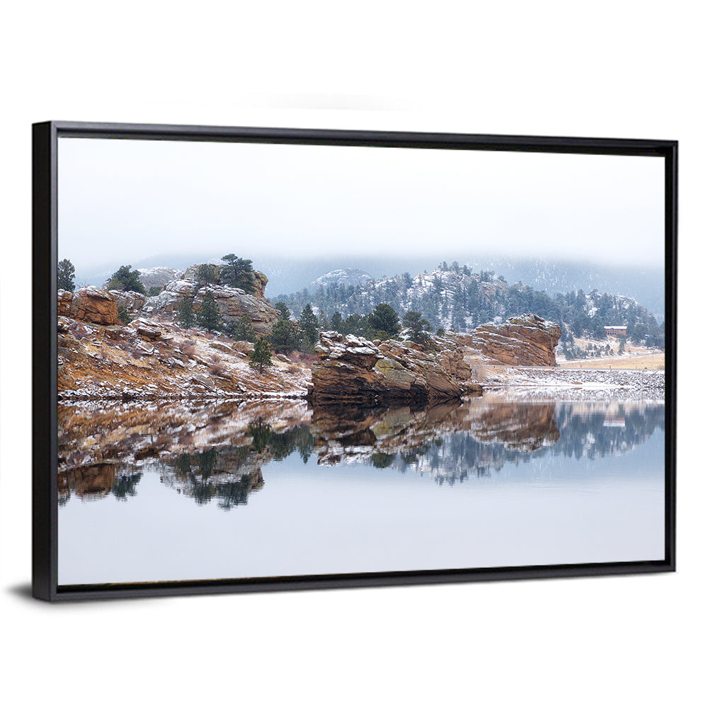 Marys Lake Foggy Reflection Wall Art