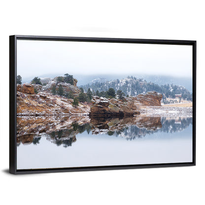Marys Lake Foggy Reflection Wall Art
