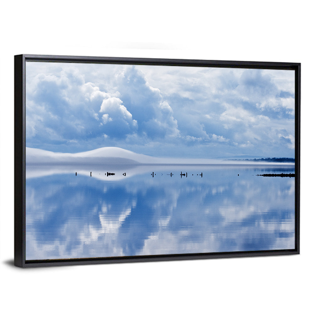 Siljan Lake Mist Reflection Wall Art
