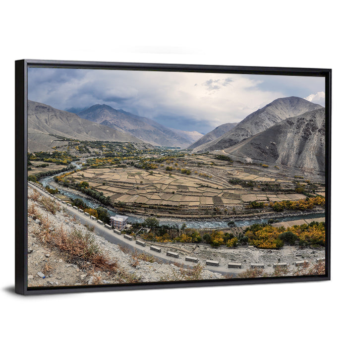 Autumn Valley, Afghanistan Wall Art as a framed canvas