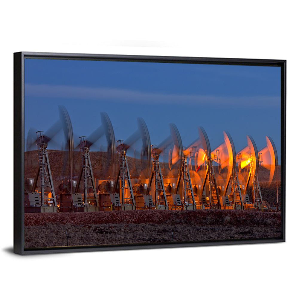 Oil Pump Jacks at Dusk Wall Art