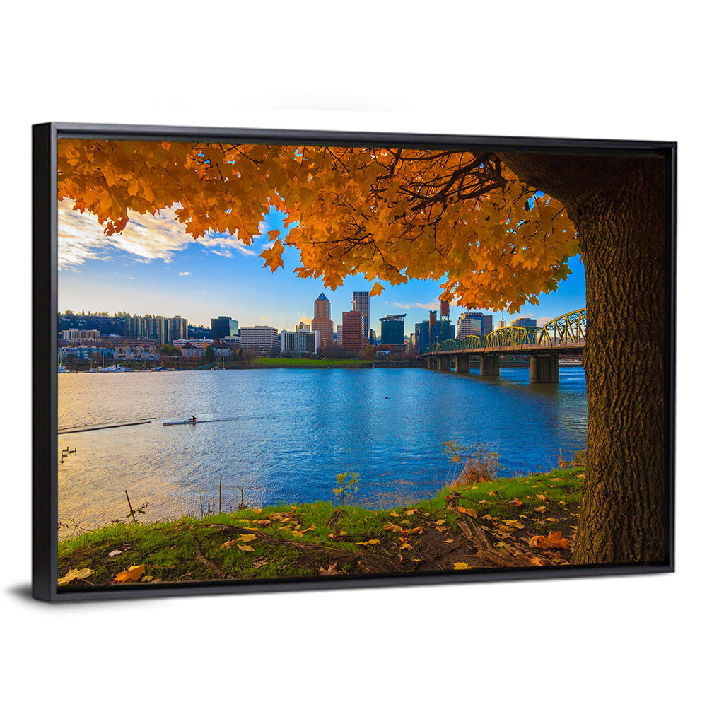 Willamette River at Golden Hour Wall Art