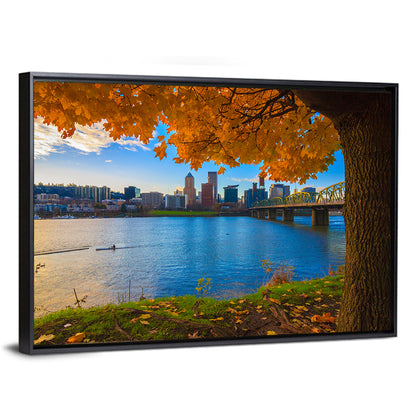 Willamette River at Golden Hour Wall Art