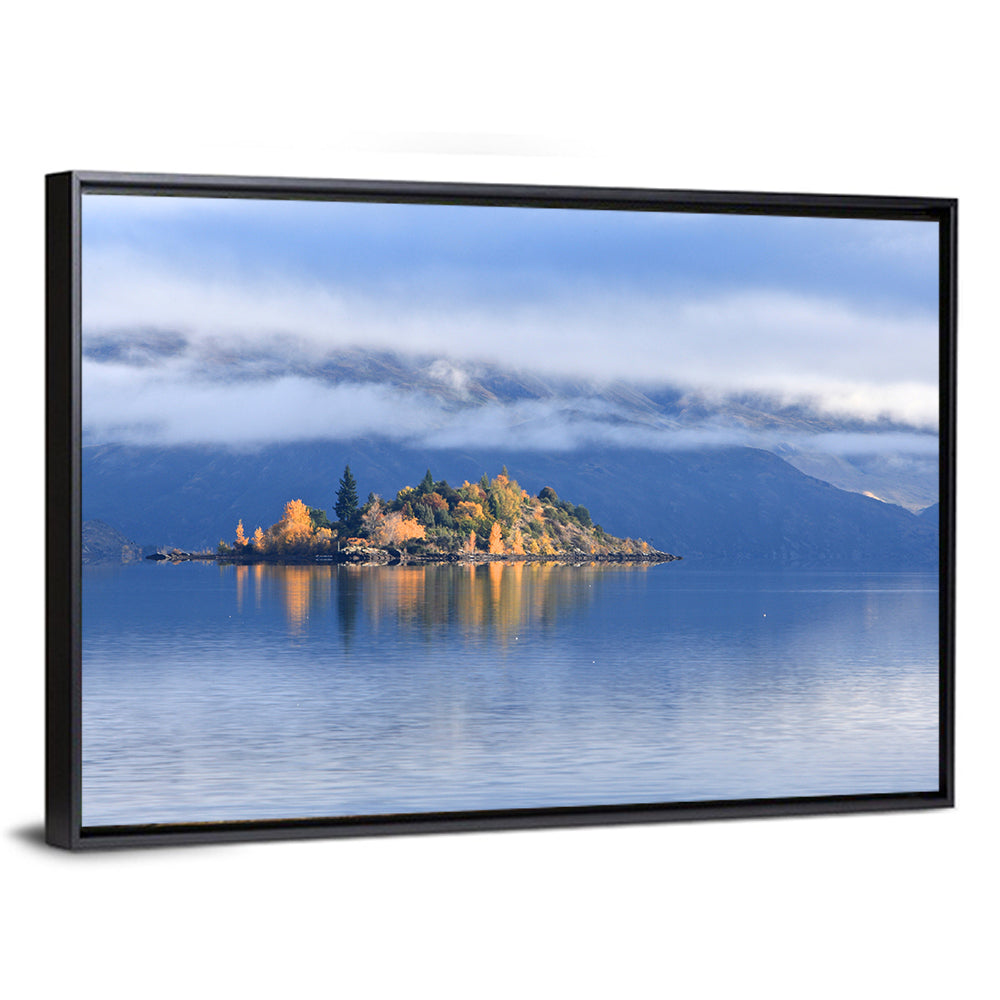 Misty Wanaka Island Reflection Wall Art