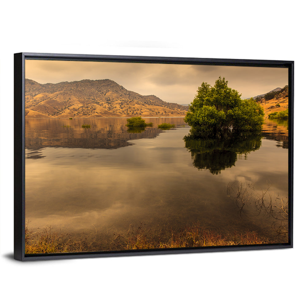 Lake Kaweah Golden Hour Reflection Wall Art