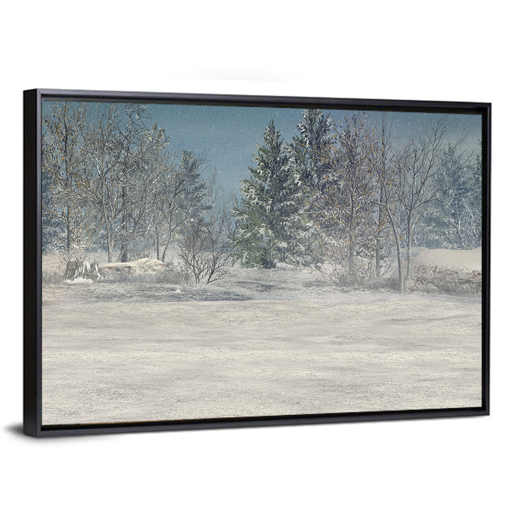 Snow-covered Forest Field Wall Art
