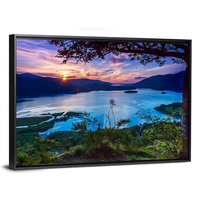 Bassenthwaite Lake Sunset Wall Art as a framed canvas