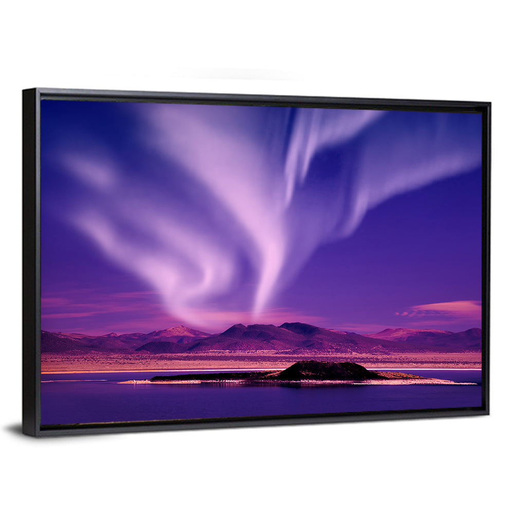 Northern Lights Over Island Wall Art