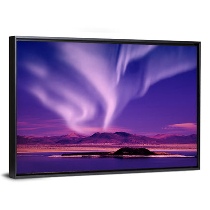 Northern Lights Over Island Wall Art