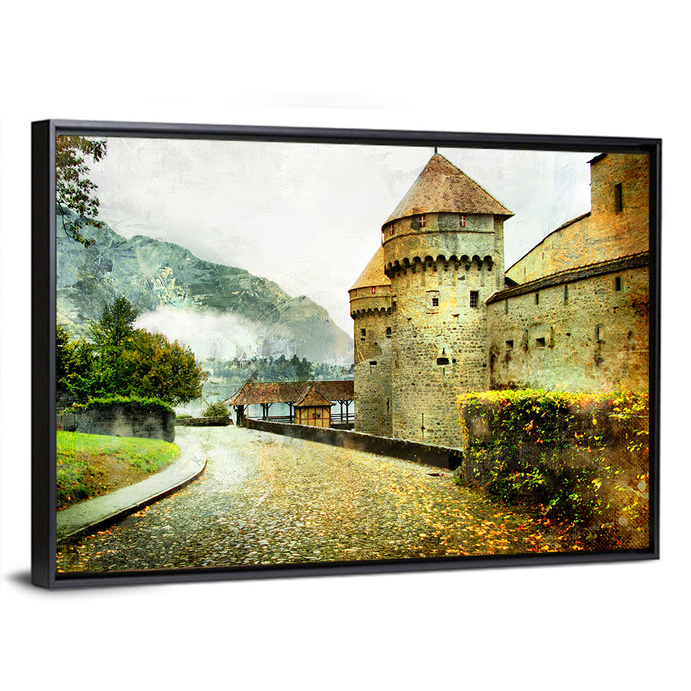 Autumn Approach to Chillon Castle Wall Art