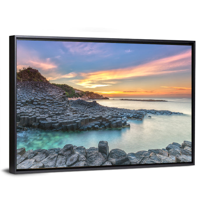 Tuy Hoa Basalt Sunset Wall Art as a framed canvas