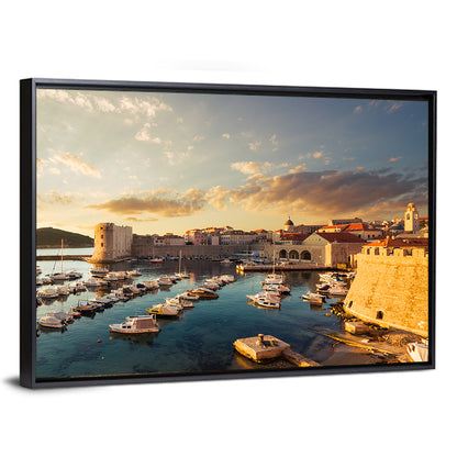 Dubrovnik Old Port at Golden Hour Wall Art