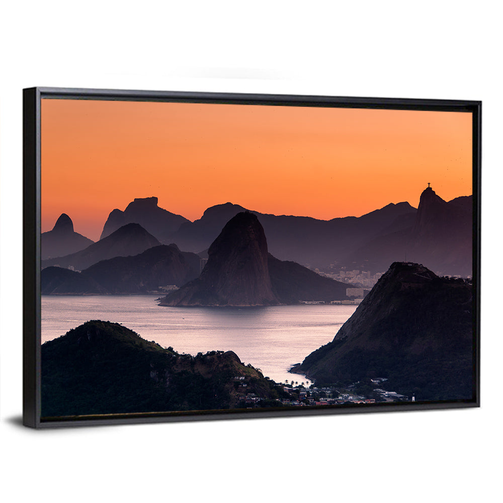 Sugarloaf and Corcovado at Sunset Wall Art