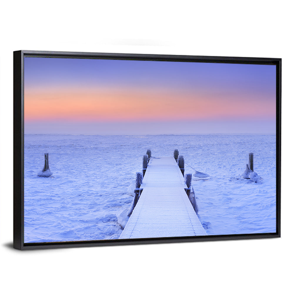 Frosted Jetty at Sunrise Wall Art
