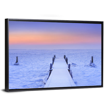 Frosted Jetty at Sunrise Wall Art