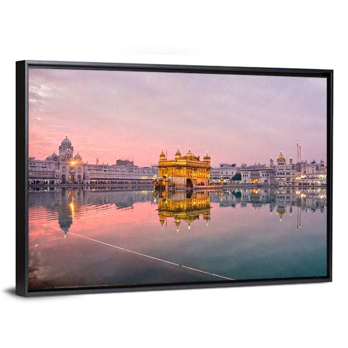 Golden Temple at Dusk, Amritsar Wall Art as a framed canvas