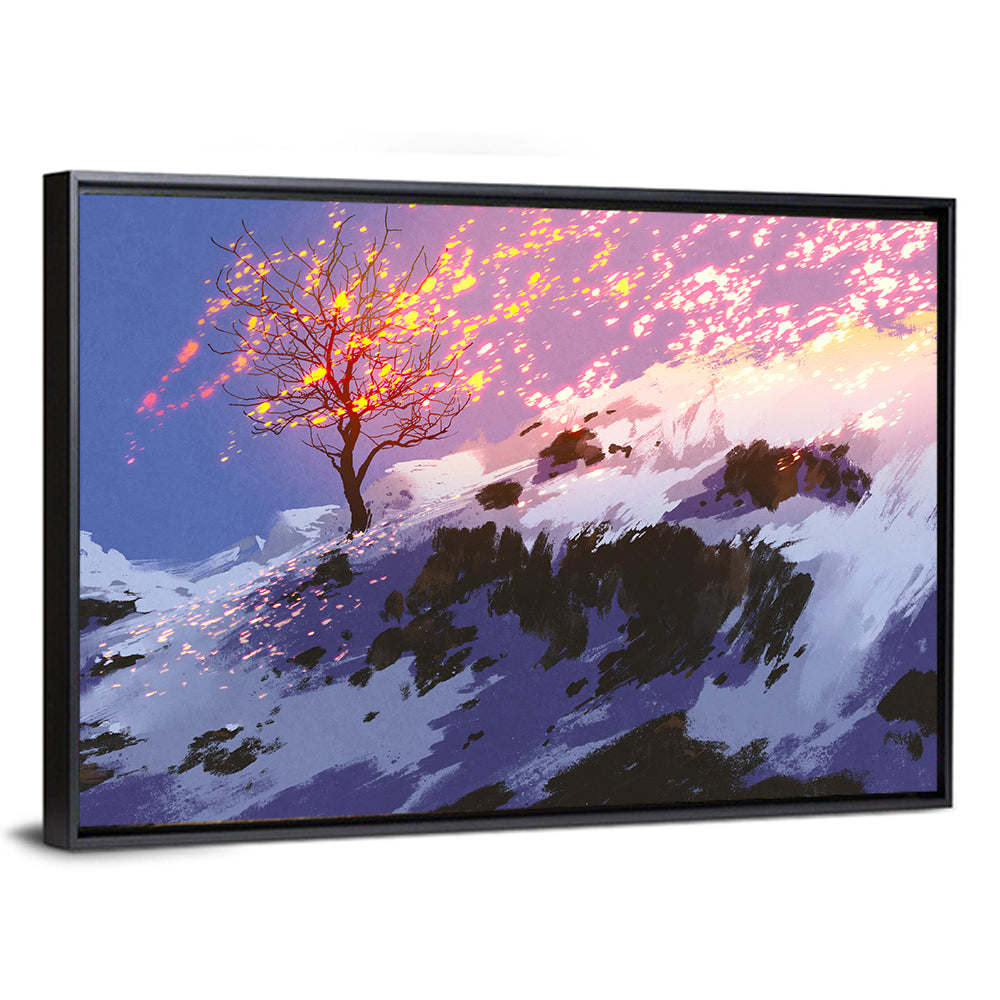 Falling Leaves in Winter Wall Art