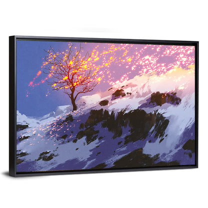 Falling Leaves In Winter Wall Art