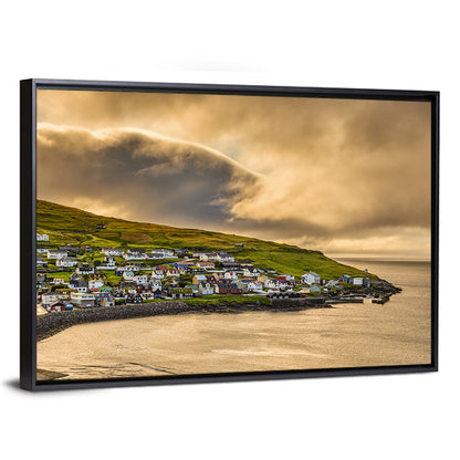 Coastal Village at Golden Hour Wall Art