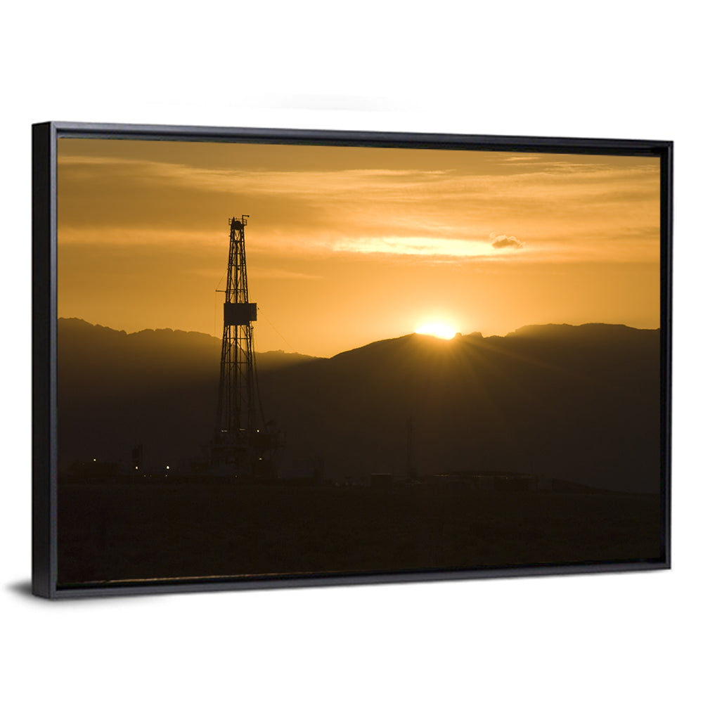 Sunrise Over Drilling Rig Wall Art
