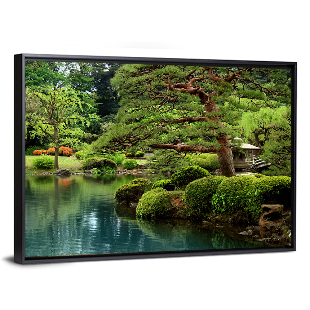 Pond & Bonzai Trees Wall Art