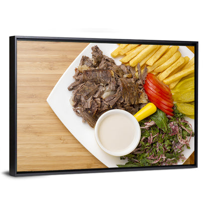 Shawarma and Fries Flat Lay Wall Art