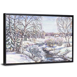 Rural Russian Winter Landscape Wall Art