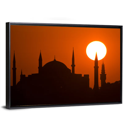 Hagia Sophia Silhouette at Sunset Wall Art