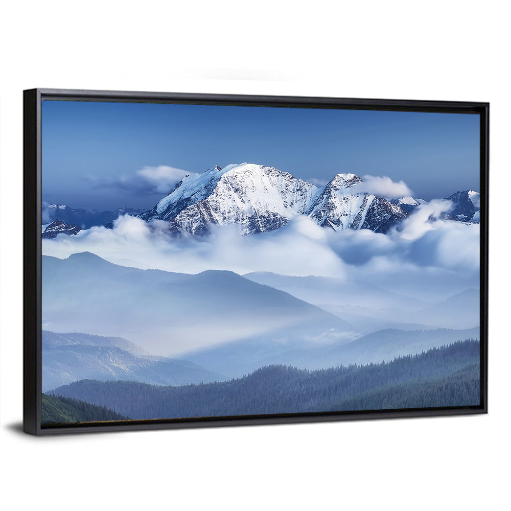 Snow-capped Peaks in Clouds Wall Art