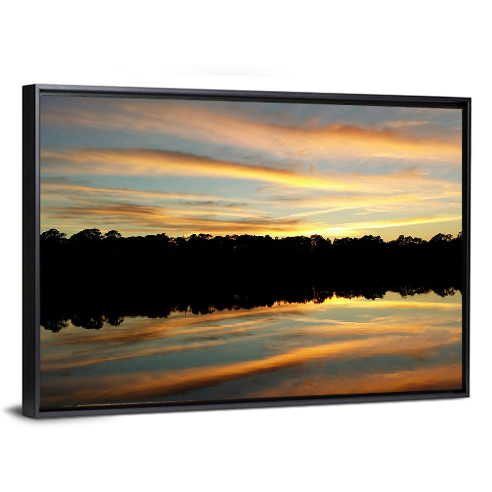 Lake Charles Golden Sunset Wall Art