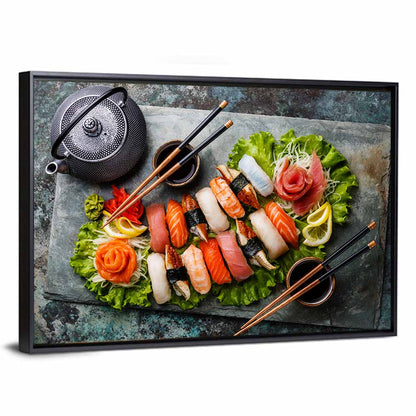 Nigiri and Sashimi Stone Platter Wall Art