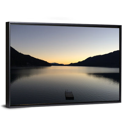 Lake Cushman Dock at Dusk Wall Art