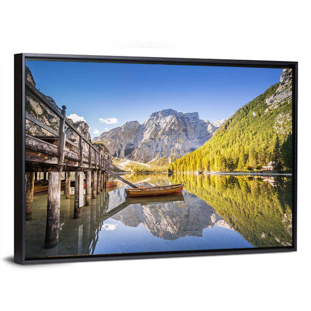 Lago Di Braies Pier Wall Art