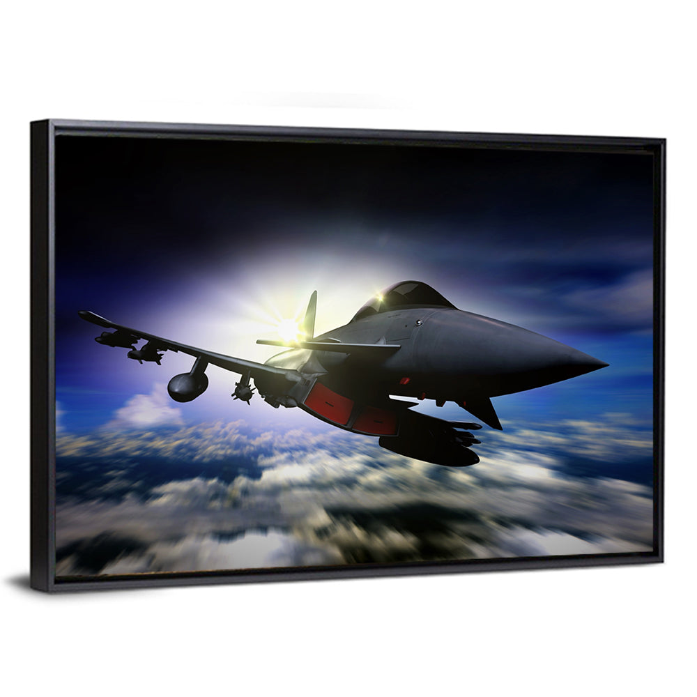 Sunrise Fighter Jet Wall Art